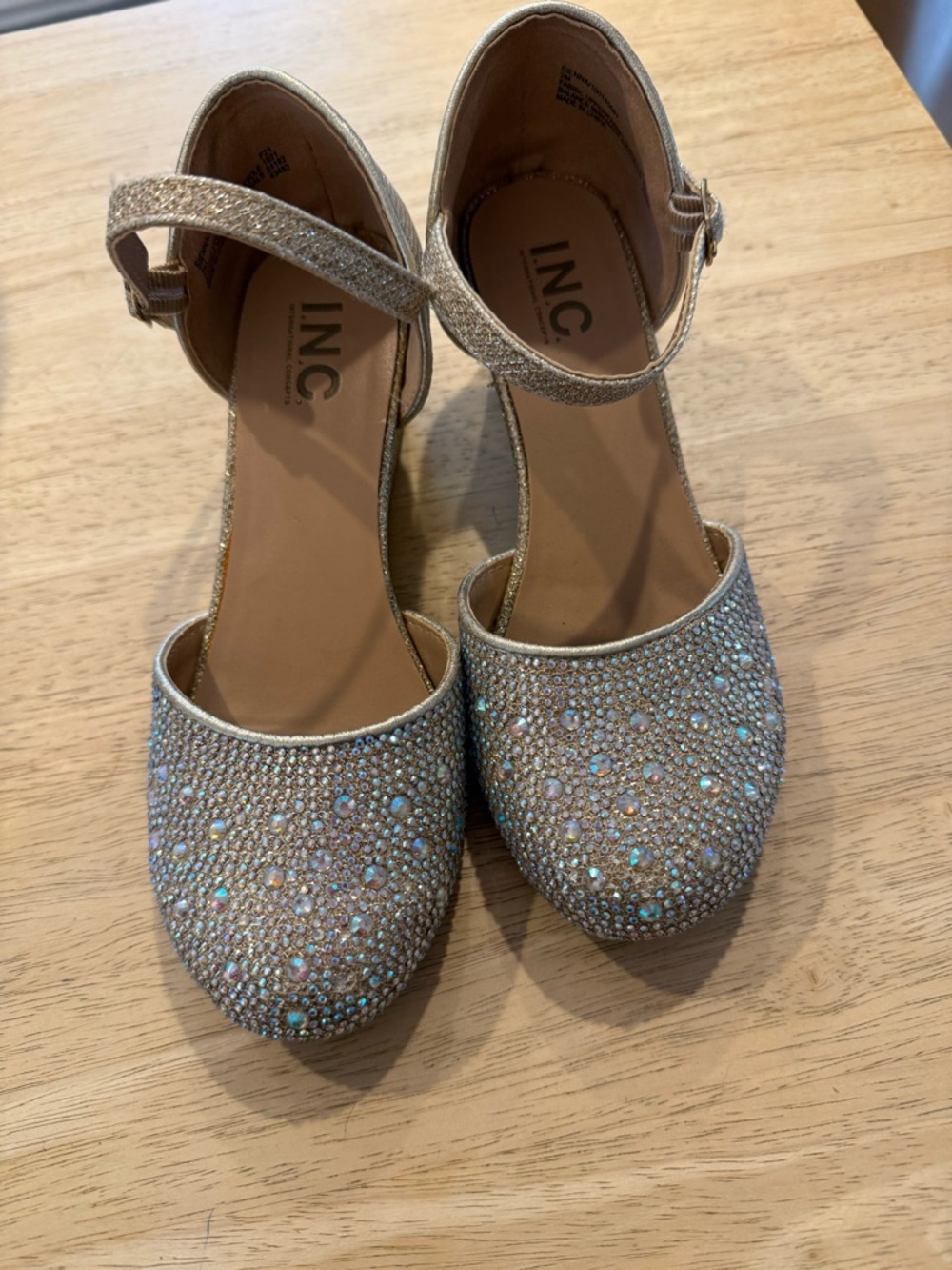 Women's Silver Glitter Wedge Sandals